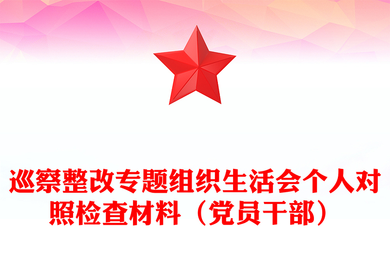 巡察整改专题组织生活会个人对照检查材料(党员干部)