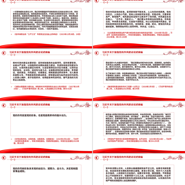 简洁风习近平关于加强党的作风建设论述摘编(一)PPT党课学习课件