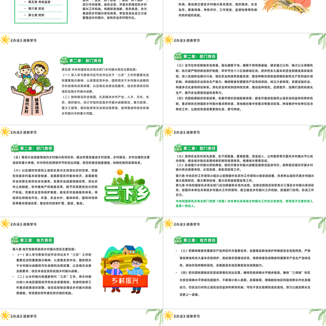 2023乡村振兴责任制实施办法PPT卡通风学习解读《乡村振兴责任制实施办法》专题课件模板下载