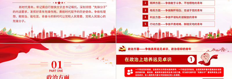 深刻领悟先锋分子的内涵要求PPT大气精美2023年发挥好青年先锋作用党史知识专题党课课件