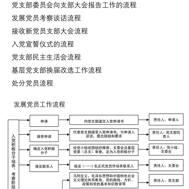 2021党支部工作流程图12项(含发展党员、党员管理、支部会议等工作流程图,党建工作支部、党支部工作制度)