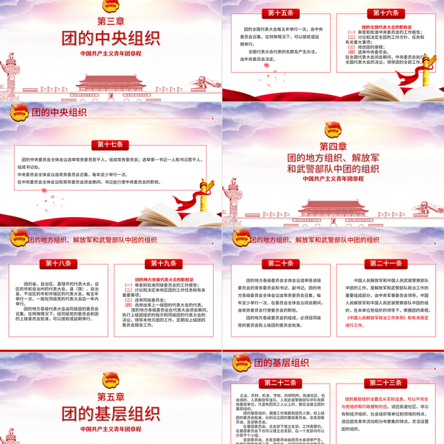 新时代的共青团员PPT深入学习中国共产主义青年团章程专题课件模板
