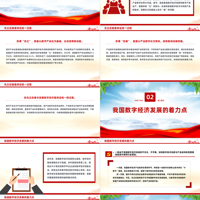 以“先立后破”的方式加快发展数字经济PPT精美风2024年经济工作要求课件模板