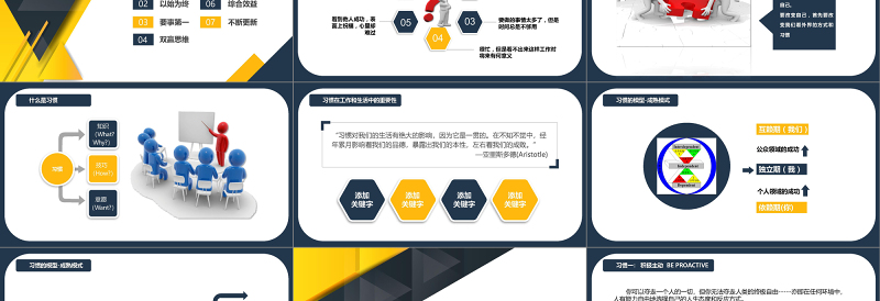 简约高效能人士的七个习惯培训通用ppt模板