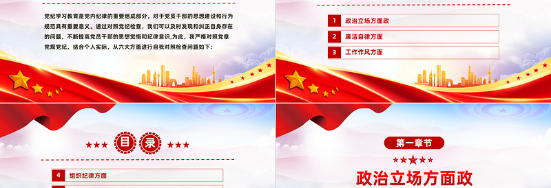 2024党纪学习教育六大方面个人对照检查材料PPT党课