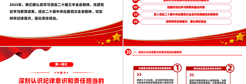 树牢纪律意识强化责任担当PPT2025年第一季度专题党课课件