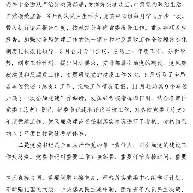 2023年落实“一岗双责”工作报告