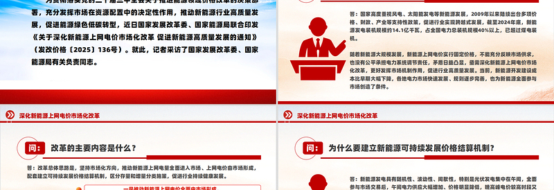 2025深化新能源上网电价市场化改革问答PPT课件下载