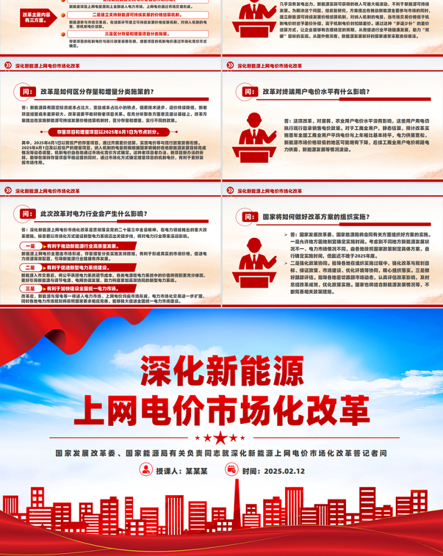 2025深化新能源上网电价市场化改革问答PPT课件下载