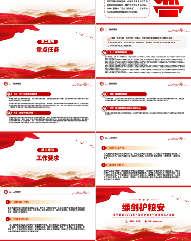 关于开展2025年“绿剑护粮安”执法行动的通知PPT课件