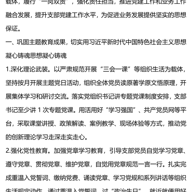 2024党支部党建工作计划PPT大气精美党建总结计划模版(讲稿)