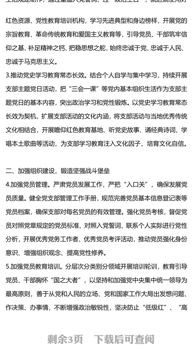 2024党支部党建工作计划PPT大气精美党建总结计划模版(讲稿)