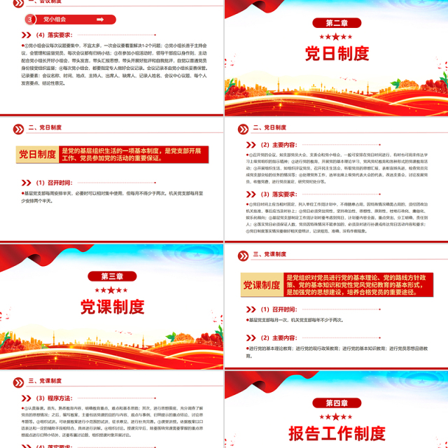 简洁实用党支部七项组织生活制度PPT党课
