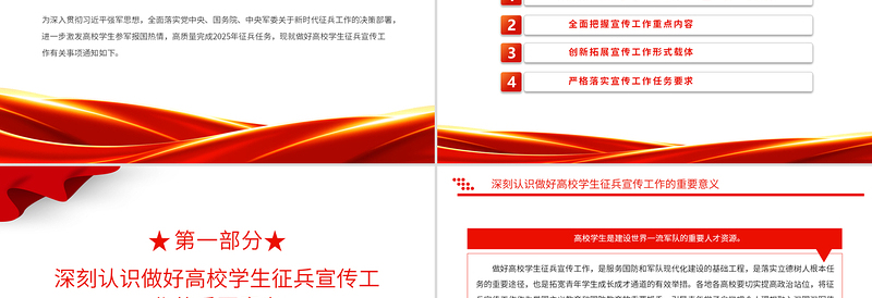 精美时尚关于做好2025年高校学生征兵宣传工作的通知PPT课件模板