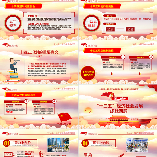 2020聚焦十九届五中全会精神解读PPT模板