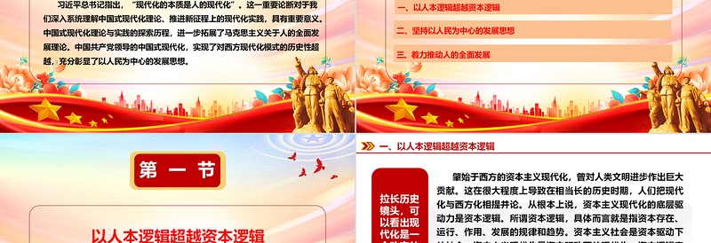 中国式现代化的本质是以人民为中心ppt精美大气深入系统理解中国式现代化理论党组织微党课课件