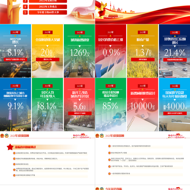 聚焦2022全国两会PPT红色精品学习贯彻2022年全国政协常委会工作报告重点内容专题党课课件模板