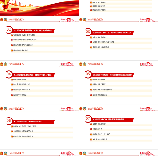 聚焦2022全国两会PPT红色精品学习贯彻2022年全国政协常委会工作报告重点内容专题党课课件模板