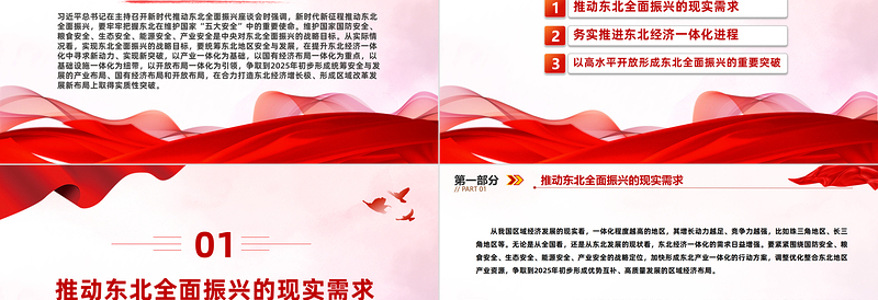 东北全面振兴PPT大气简洁务实推进东北经济一体化进程课件下载