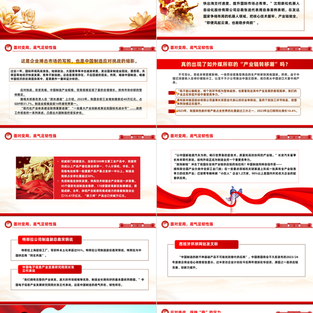 两会中国经济问答之四PPT红色精美应对现实挑战中国制造如何保持竞争力课件