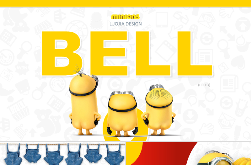 小黄人卡通PPT模板BELLO