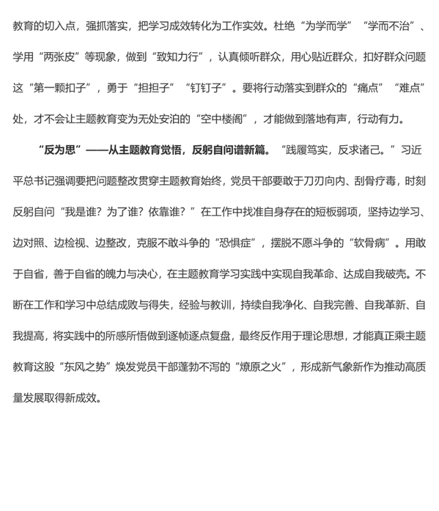 “以学正风”让主题教育做深做实(心得体会)