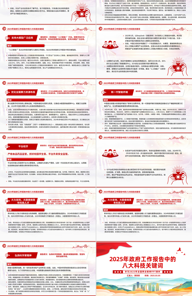 2025年政府工作报告中的八大科技关键词PPT课件下载