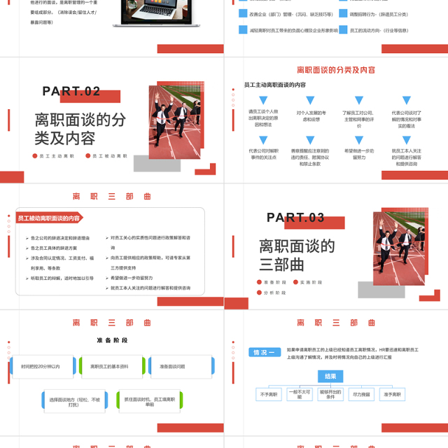 如何做好员工离职面谈PPT蓝色简约风公司企业如何做好员工离职面谈培训课件