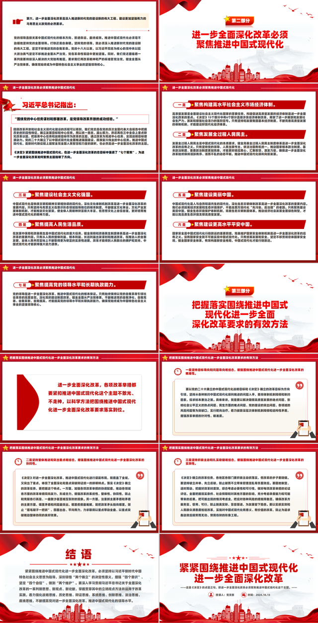 2024关于紧紧围绕推进中国式现代化进一步全面深化改革PPT党课课件