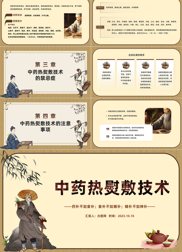 2023中药热熨敷技术PPT商务简约风中医中药热熨敷技术课件模板下载