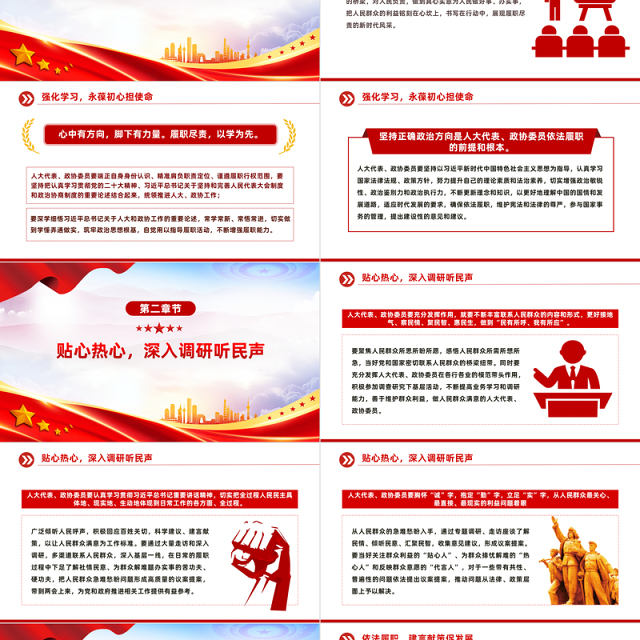 2024履职尽责不负人民重托PPT大气简洁两会专题党课