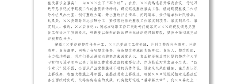 巡视巡察反馈问题整改部署会上的讲话
