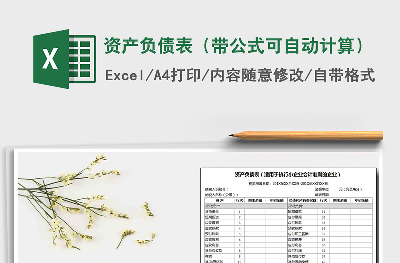 2021年资产负债表(带公式可自动计算)
