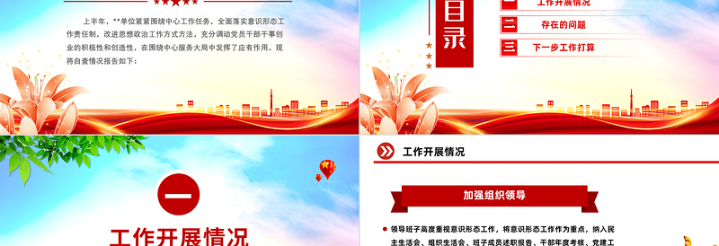 大气简洁2024上半年意识形态领域工作情况自查报告PPT模板
