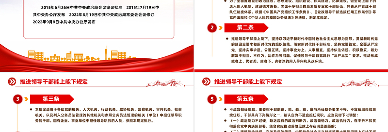 2024《推进领导干部能上能下规定》PPT红色精美党内法规规定系列微党课