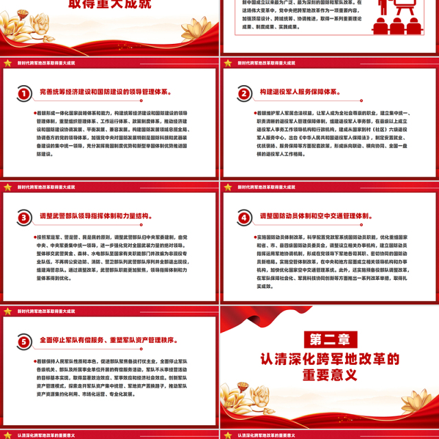 2024深化跨军地改革PPT红色精美加快国防和军队现代化微党课
