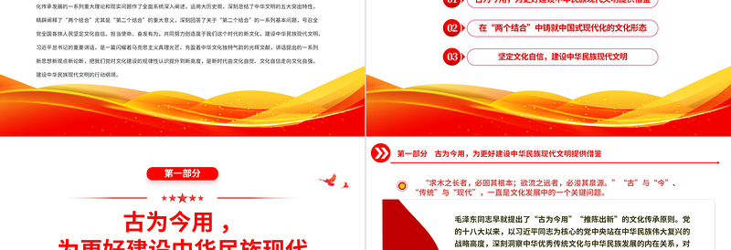 赓续文化血脉建设现代文明PPT红色简洁坚定文化自信担当使命奋发有为建设中华民族现代文明课件