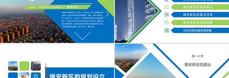 河北雄安新区介绍PPT模板概况规划地图