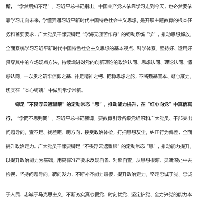 让主题教育“劲”在“学思践悟”