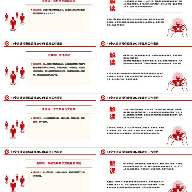 41个关键词2024年两会政府工作报告PPT红色精美两会精神学习党课课件