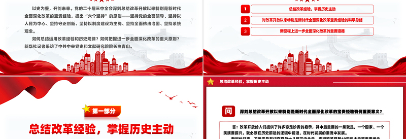 创意简洁风2024深刻把握进一步全面深化改革的重大原则PPT