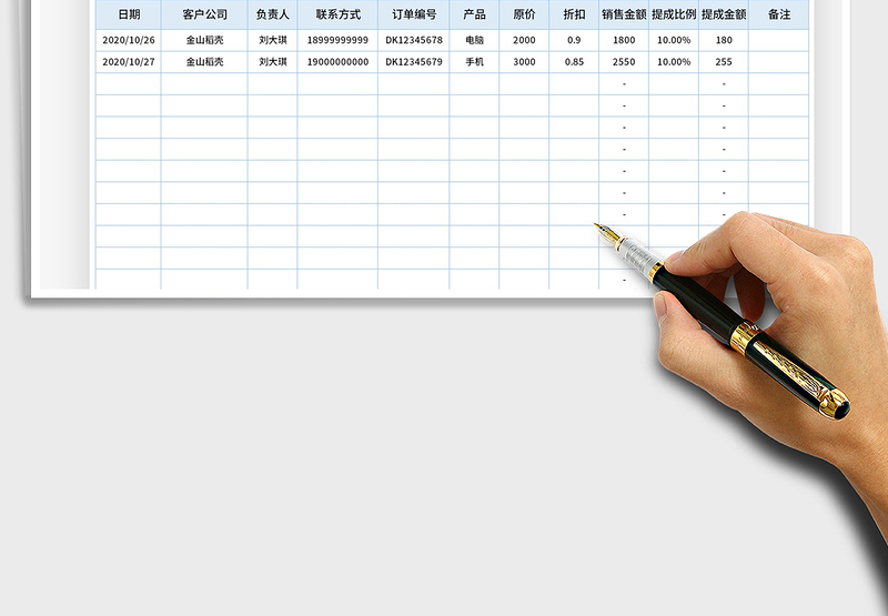 2021年业务员销售提成表