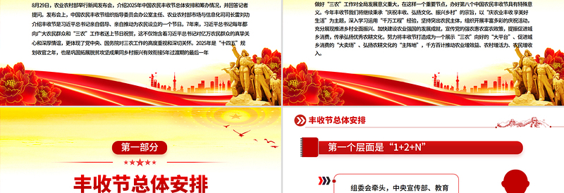 简约大气中国农民丰收节庆农业丰收享美好生活PPT党课下载