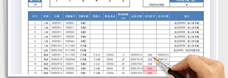 2021年图书借阅登记表