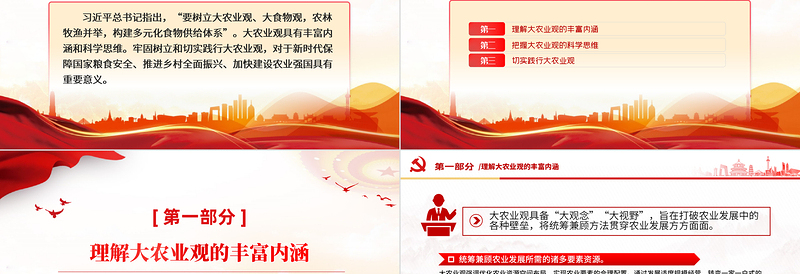 2024牢固树立和切实践行大农业观PPT党政风乡村振兴微党课