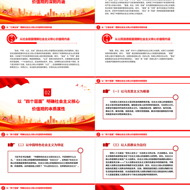 广泛践行社会主义核心价值观PPT红色简洁凝聚人心汇聚民力思想教育专题党课