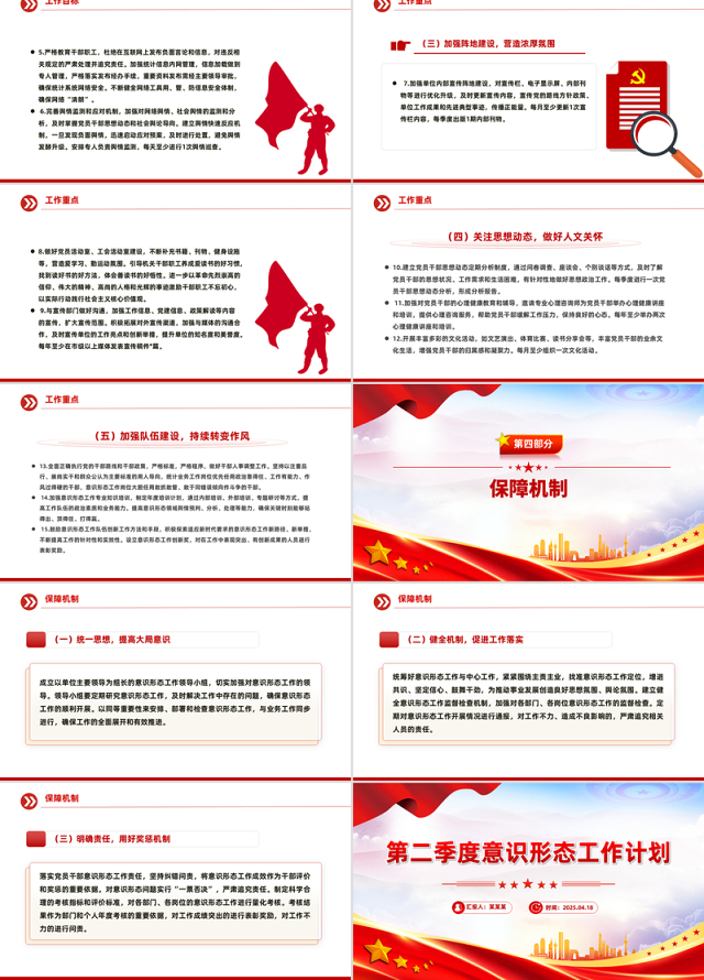 意识形态工作计划PPT党建工作总结计划模板下载