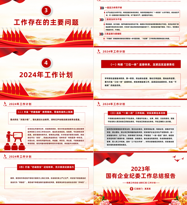 国企纪委年度工作总结PPT精美实用纪检监察总结报告模板