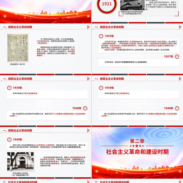 2025庆祝中华全国总工会成立100周年PPT党政风回顾百年工运史汲取奋进力量课件