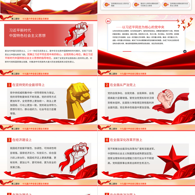 十九届六中全会公报学习PPT党建风深入学习党的百年奋斗重大成就和历史经验专题党课课件